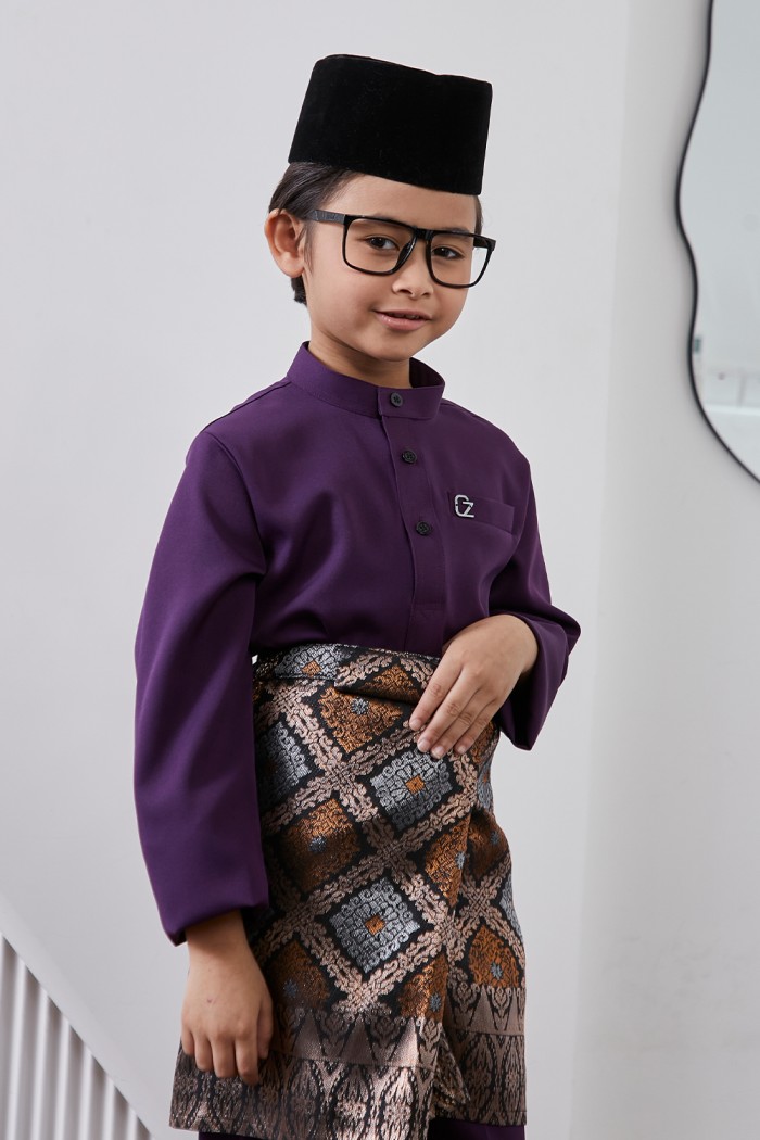 Baju Melayu Yusoff Kids - Plum Purple